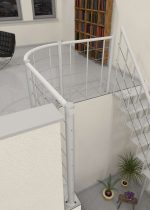 Brüstungsgeländer mit Untergurten und Holz-Handlauf gerade – Bild 4